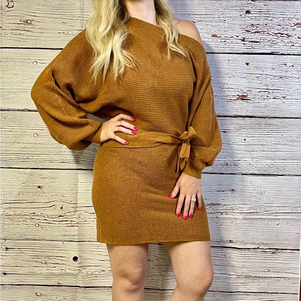 One Shoulder Sweater Dress